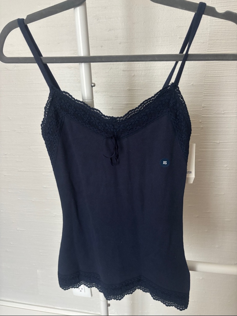 NWT Hollister Navy Lace Trim Cami Tank